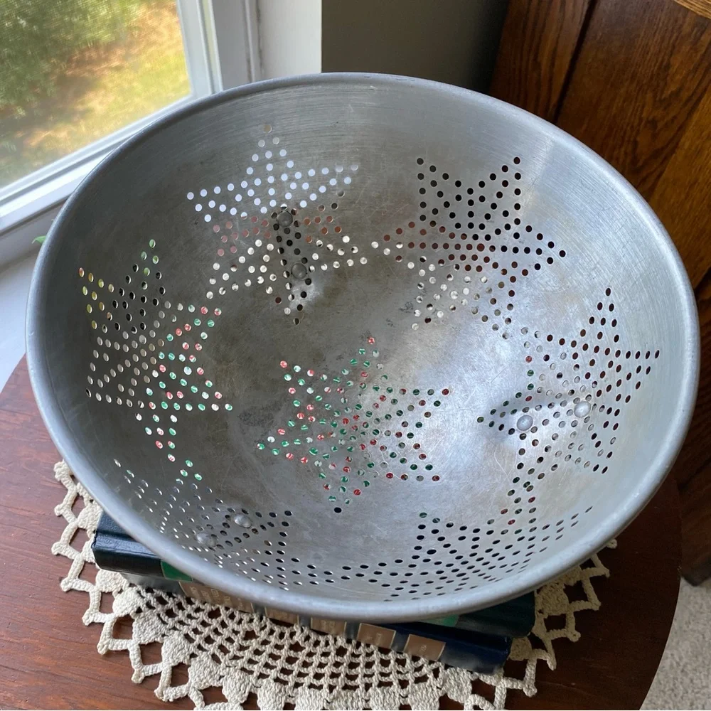 Vintage Silver Metal Colander